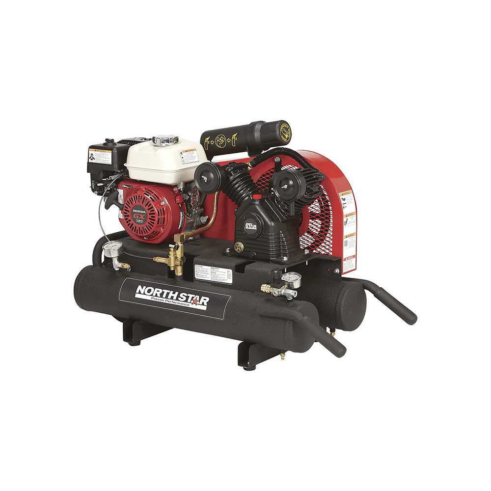 NorthStar Portable Gas Powered Air Compressor | 8-Gallon | 13.7 CFM @ 90 PSI | Honda GX160