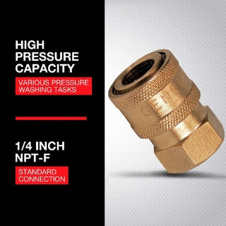 Northstar Brass Pressure Washer Quick Coupler | 5200 PSI | 6.0 GPM | 1/4-In. Npt-F 43270