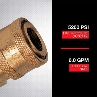 Northstar Brass Pressure Washer Quick Coupler | 5200 PSI | 6.0 GPM | 1/4-In. Npt-F 43270
