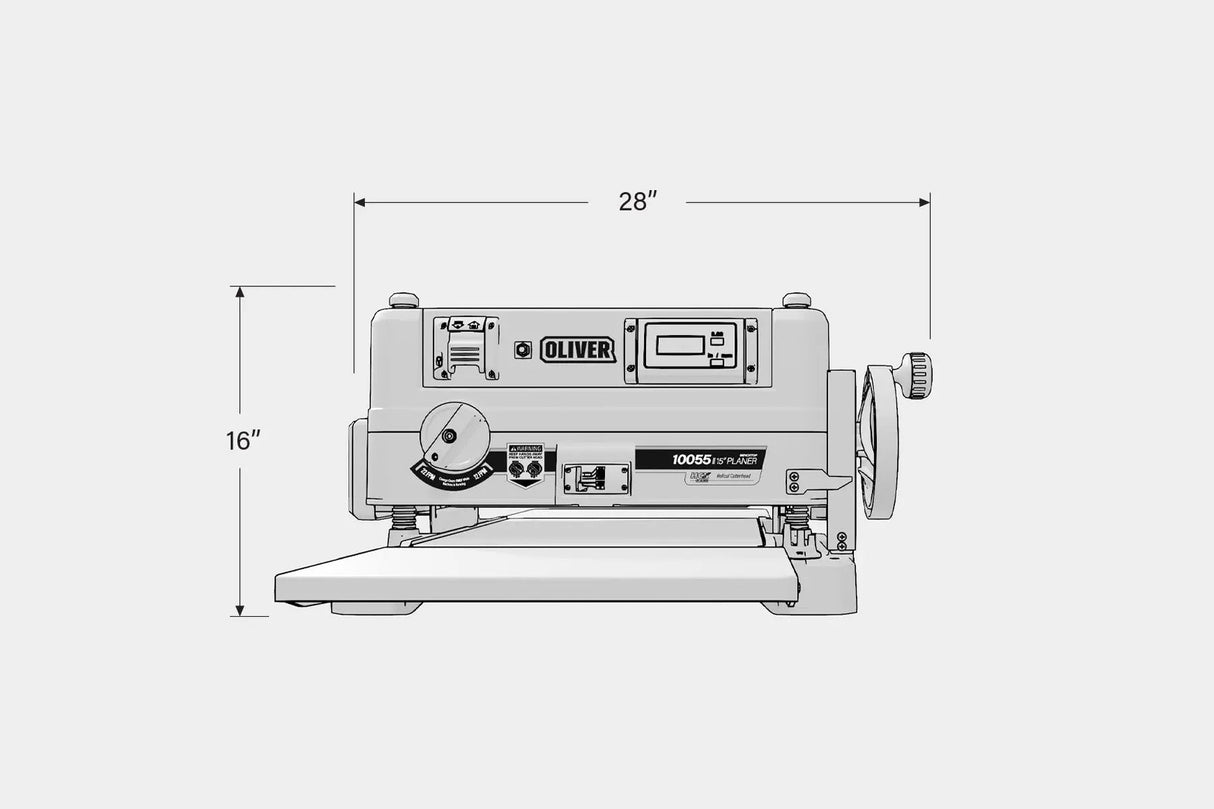 Oliver Machinery 15" Benchtop HCX Helical Cutterhead Planer - 10055