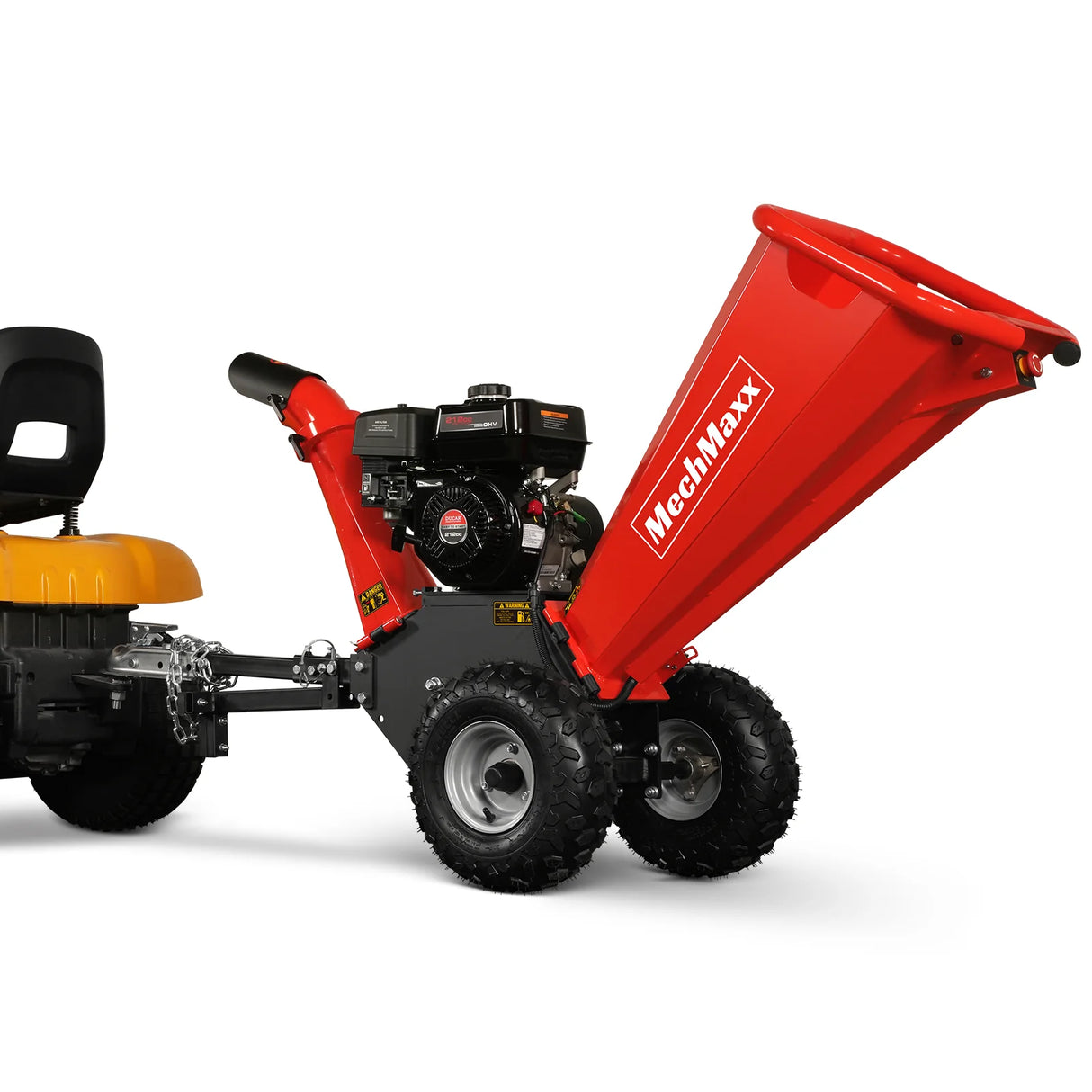 MechMaxx 4 inch DUCAR 212cc 7hp Gas Engine Powered Wood Chipper with Towbar, GS650