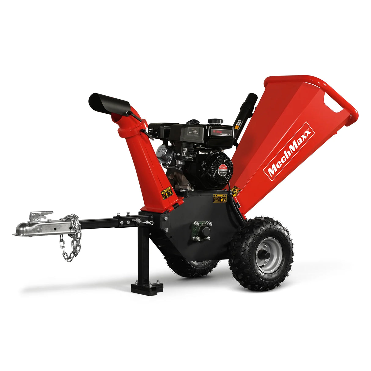 MechMaxx 4 inch DUCAR 212cc 7hp Gas Engine Powered Wood Chipper with Towbar, GS650
