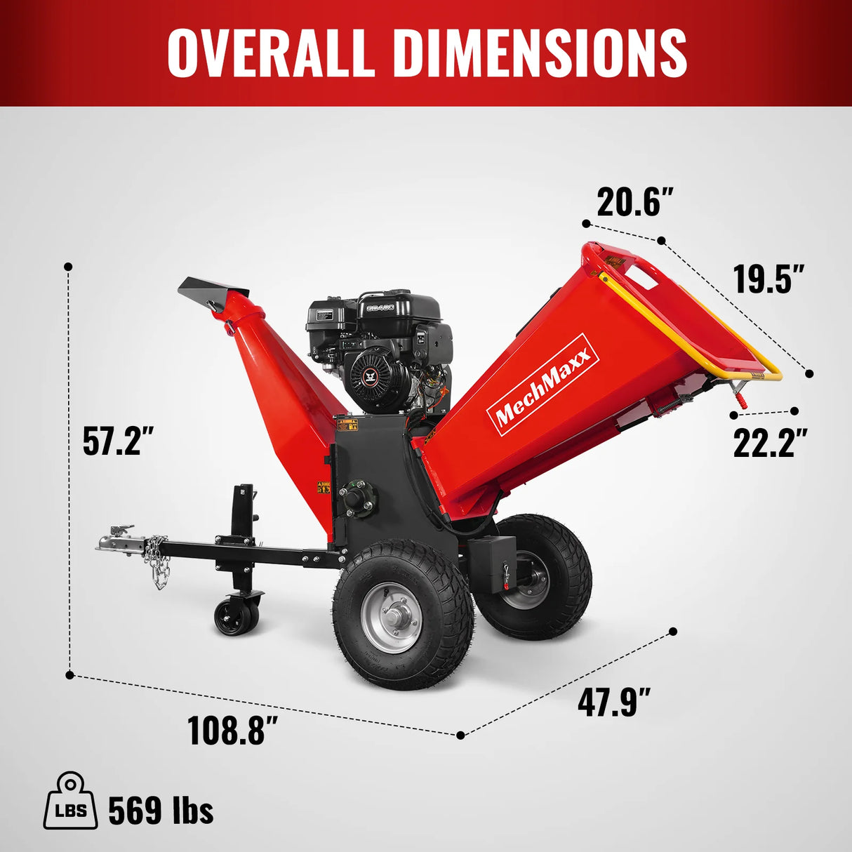 MechMaxx 6 inch E-start ZONSEN 420cc 13.4hp Gasoline Engine Powered Drum Wood Chipper , P4206