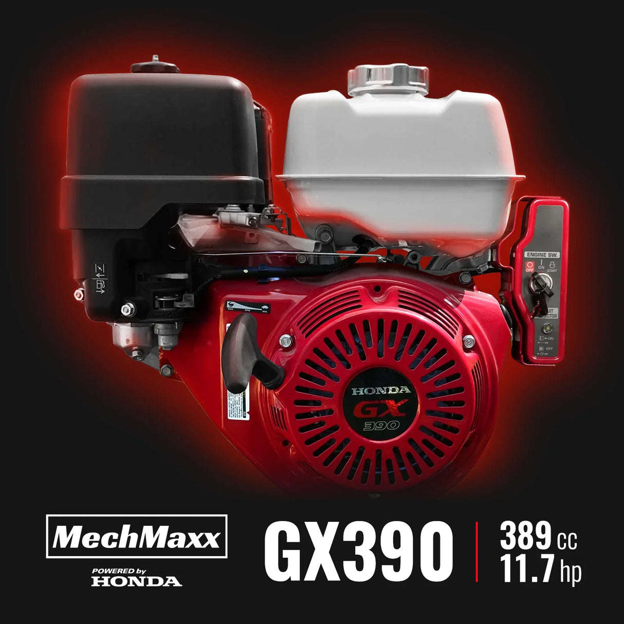 MechMaxx 6 inch HONDA E-Start Gasoline Engine Powered 4 - Wheel Drum Wood Chipper with Taillight , B150