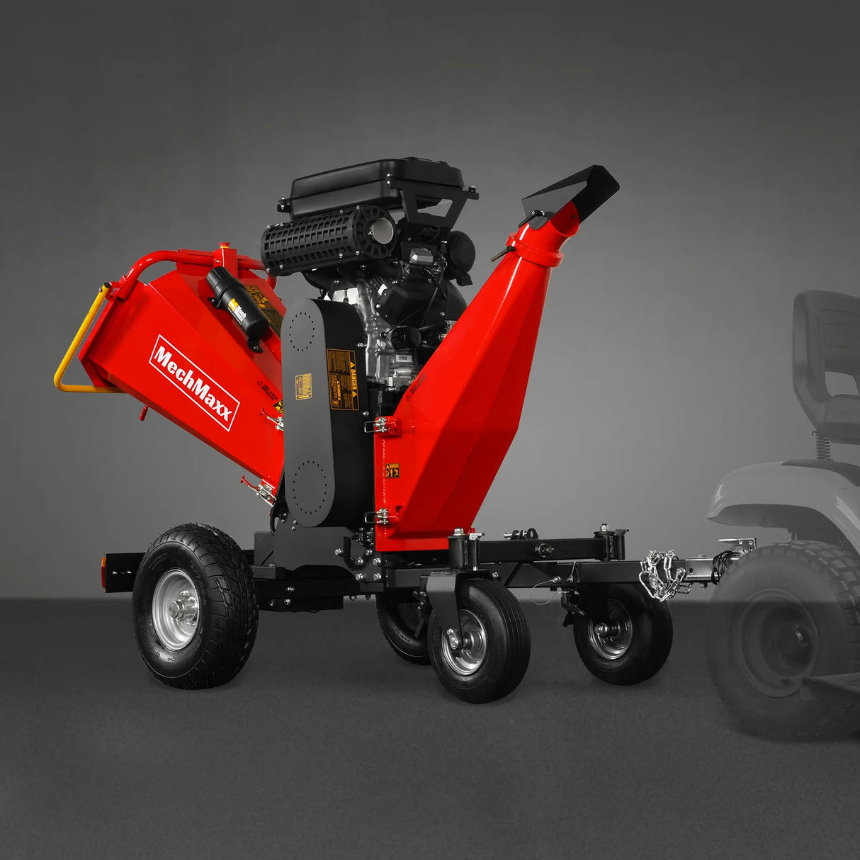 MechMaxx 8 inch ZONSEN E-Start 1000cc 35hp Gas Powered 4 - Wheel Drum Wood Chipper with Taillight , B200