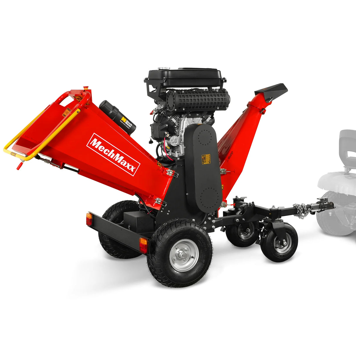 MechMaxx 8 inch ZONSEN E-Start 1000cc 35hp Gas Powered 4 - Wheel Drum Wood Chipper with Taillight , B200