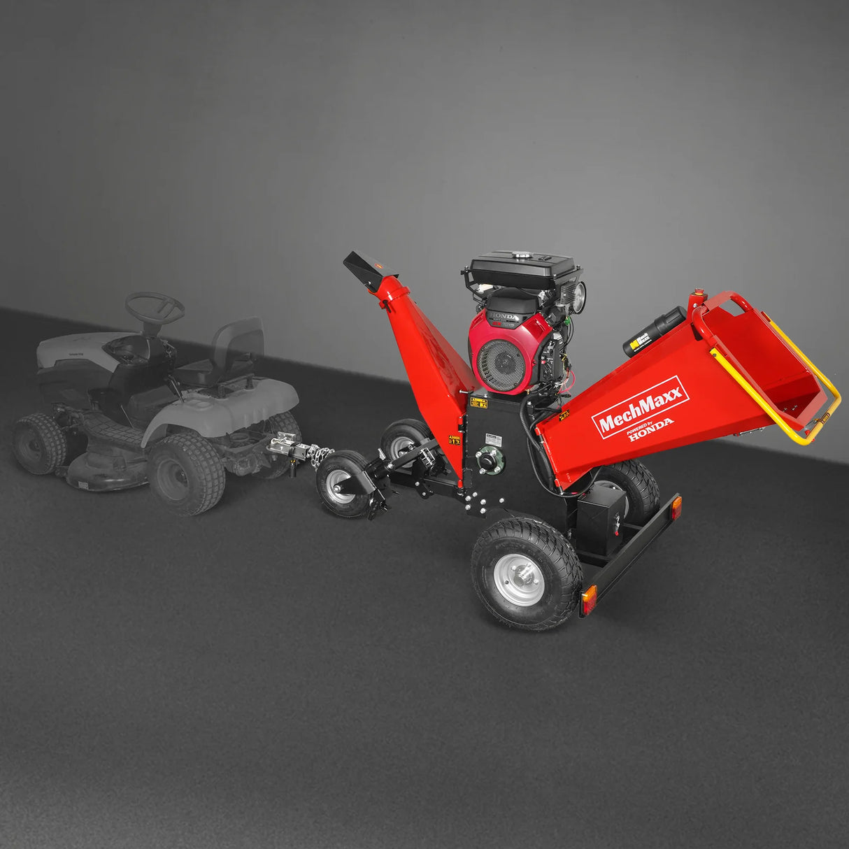 MechMaxx 8 inch HONDA E-Start 688cc 22hp Gas Powered 4 - Wheel Drum Wood Chipper with Taillight , B200