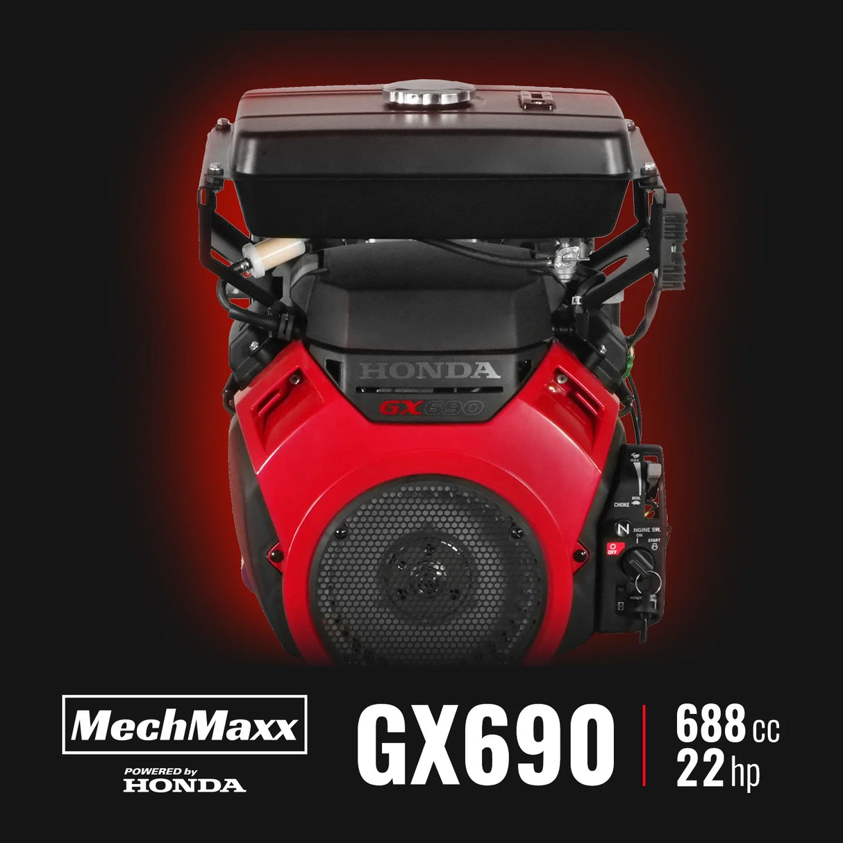 MechMaxx 8 inch HONDA E-Start 688cc 22hp Gas Powered 4 - Wheel Drum Wood Chipper with Taillight , B200