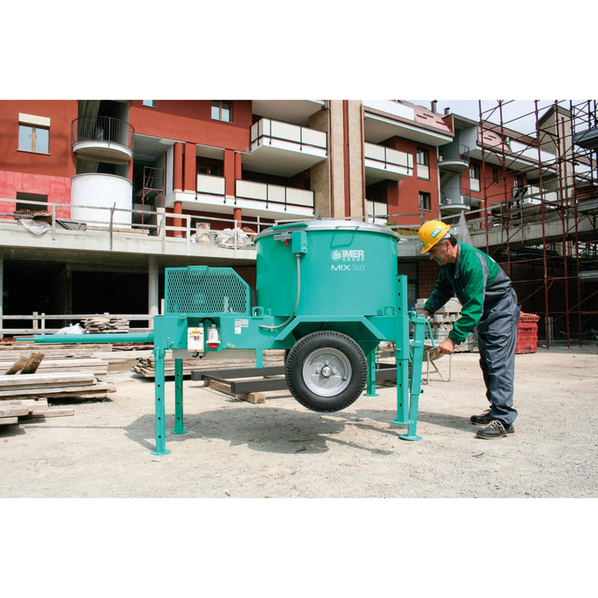 IMER Mortarman 9 cu ft Towable Vertical Shaft Mortar Mixer Mix 360