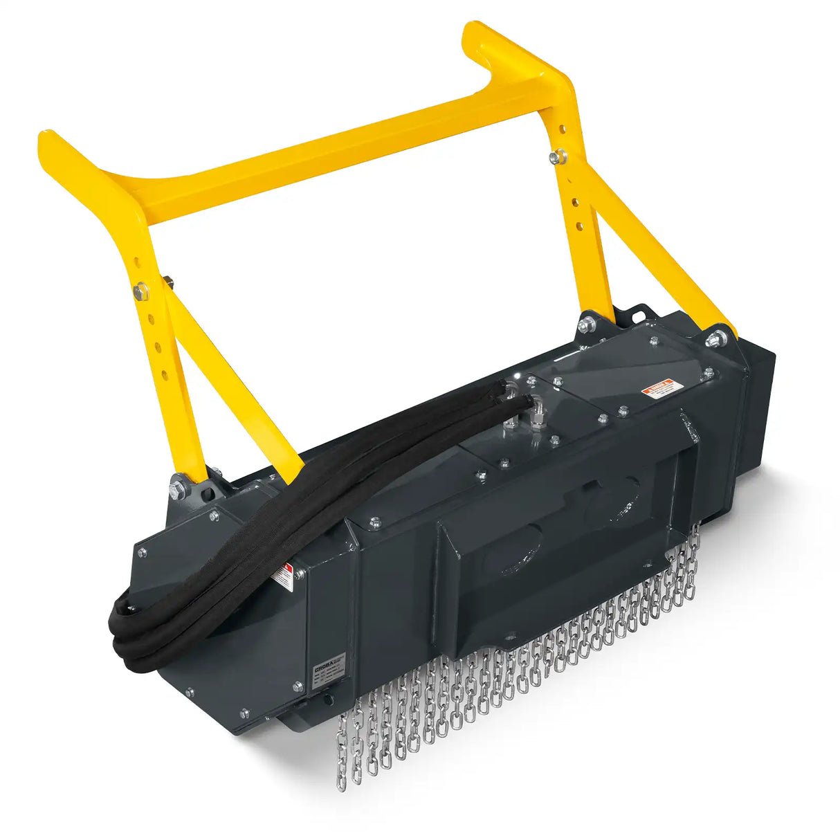 37"Mini Skid Steer Drum Forestry Brush Mulcher Attachment, Hydraulic Flow Range 11 To 16 GPM, MCH37