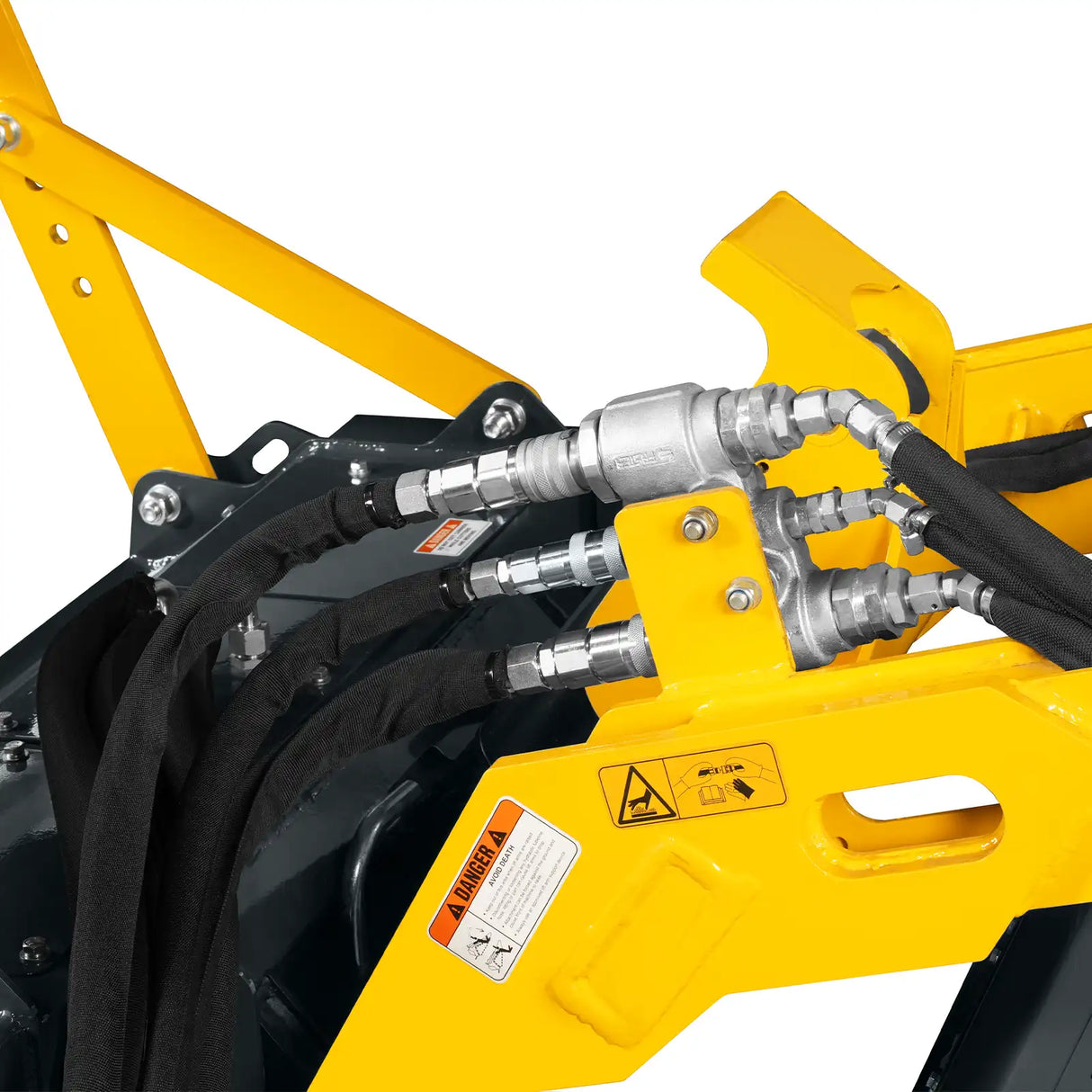 37"Mini Skid Steer Drum Forestry Brush Mulcher Attachment, Hydraulic Flow Range 11 To 16 GPM, MCH37