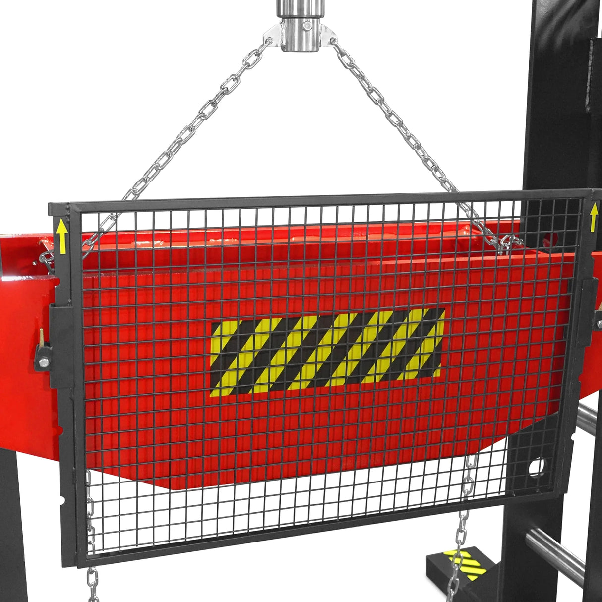 150 Ton H-Frame Electric Hydraulic Shop Press with Double-Acting Cylinder & Chain-Driven Table Lift, 110V Motor, Fully Welded Steel Frame, Safety Guard, HSP150E