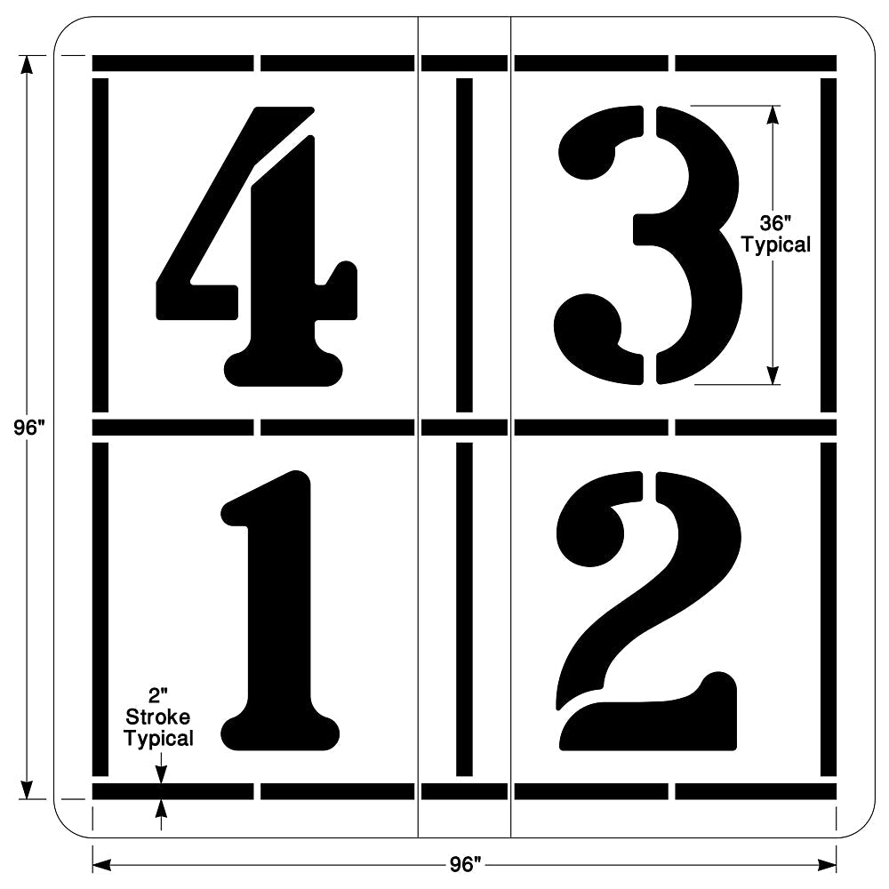 Newstripe Four Square Game Stencil