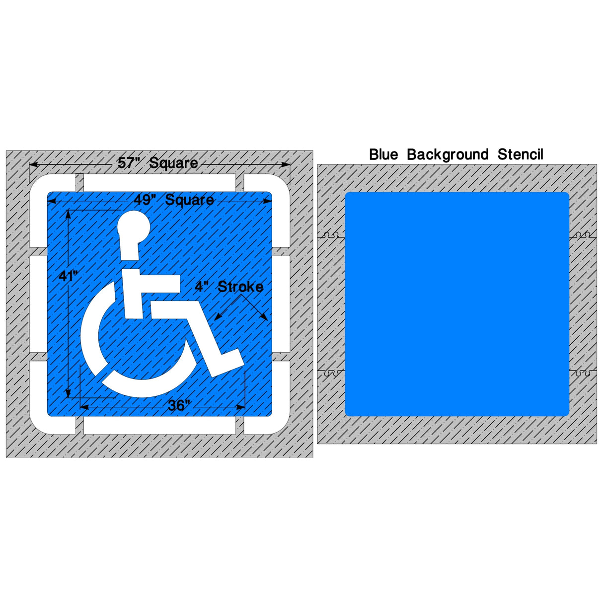 Newstripe Federal Handicap Stencil with Border and Background