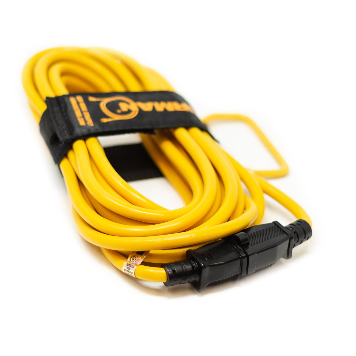 25ft Heavy Duty 5-15P to 5-15R Generator Utility Power Cord With Storage Strap