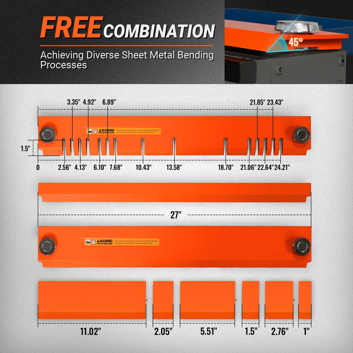 MechMaxx 24'' Industrial Magnetic Pan and BOX Heavy Duty Sheet Metal Brake 20 Gauge Capacity Shear Press Brake, MSMB650E