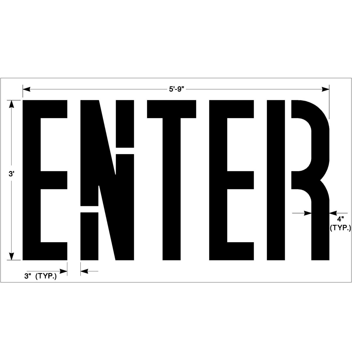 Newstripe Walmart 36 Inch ENTER Stencil