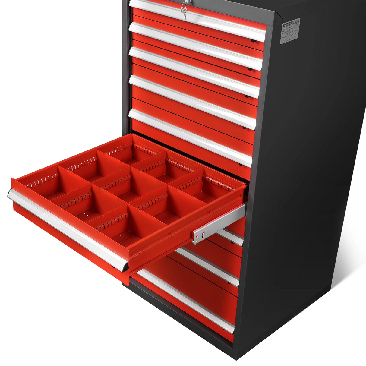 Heavy Duty Modular Drawer Cabinet - 9 Drawer, 59" H x 28.5" W x 28.5" D Tool Storage Organizer, Steel Construction