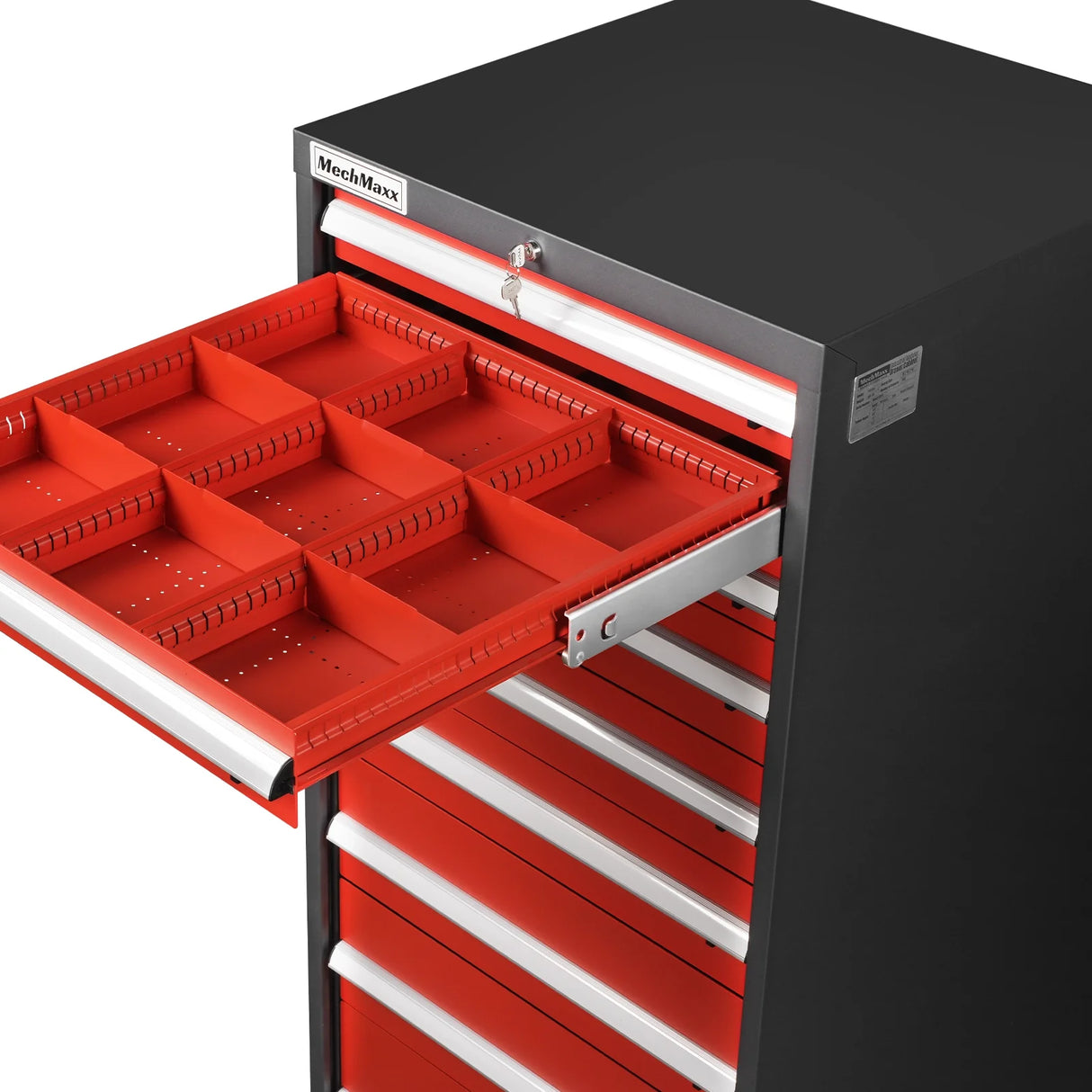 Heavy Duty Modular Drawer Cabinet - 9 Drawer, 59" H x 28.5" W x 28.5" D Tool Storage Organizer, Steel Construction
