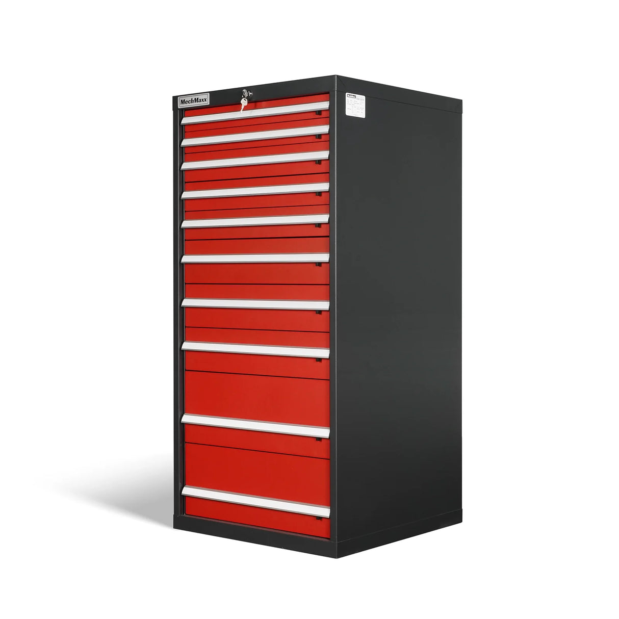 Heavy Duty Modular Drawer Cabinet - 10 Drawer, 59" H x 28.5" W x 28.5" D Tool Storage Organizer, Steel Construction