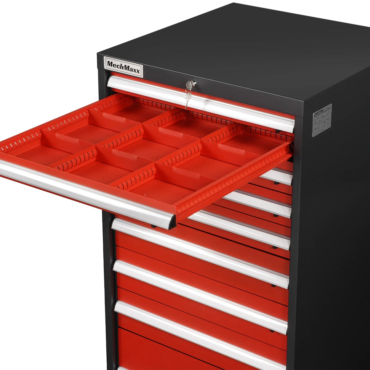 Heavy Duty Modular Drawer Cabinet - 10 Drawer, 59" H x 28.5" W x 28.5" D Tool Storage Organizer, Steel Construction