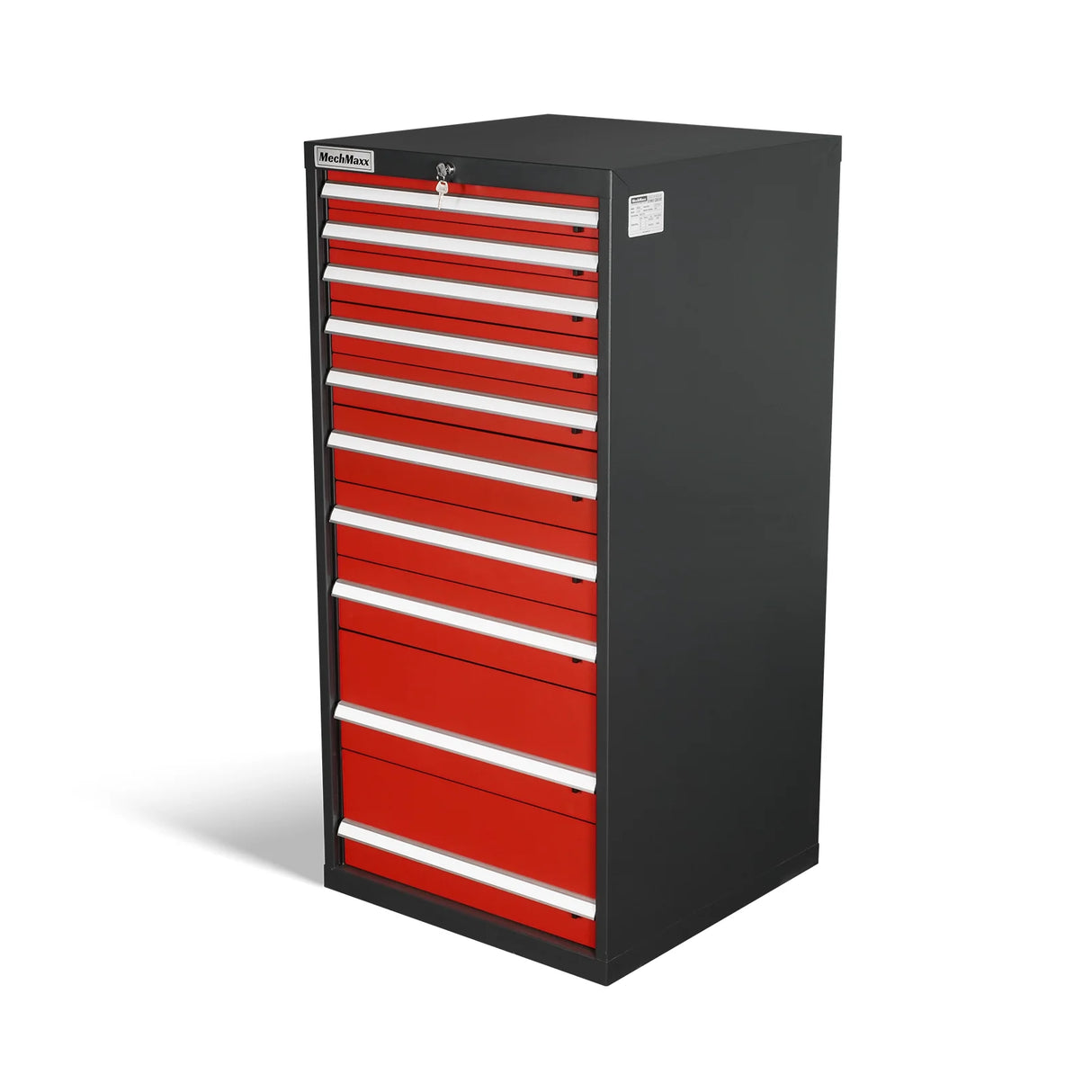 Heavy Duty Modular Drawer Cabinet - 10 Drawer, 59" H x 28.5" W x 28.5" D Tool Storage Organizer, Steel Construction