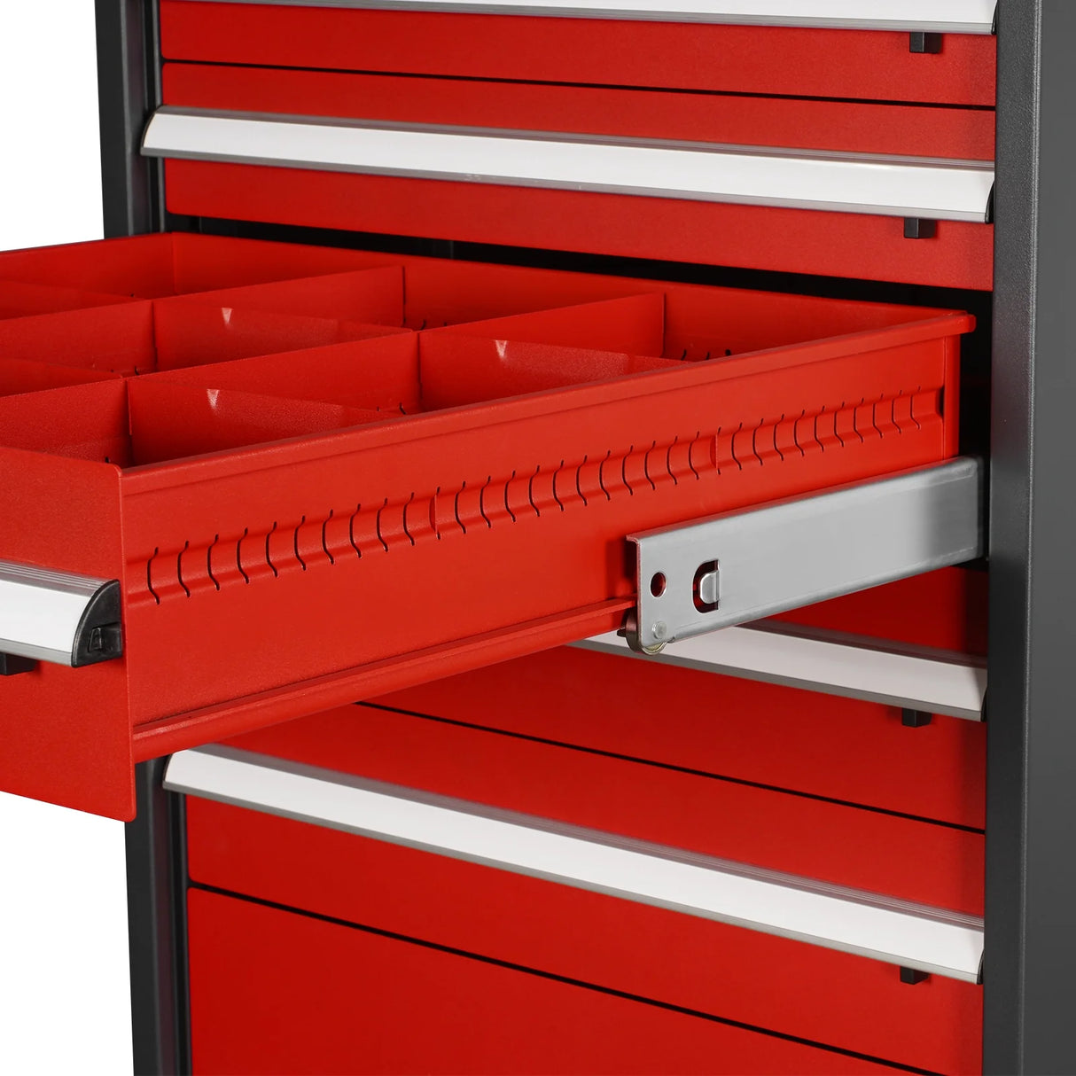Heavy Duty Modular Drawer Cabinet - 10 Drawer, 59" H x 28.5" W x 28.5" D Tool Storage Organizer, Steel Construction