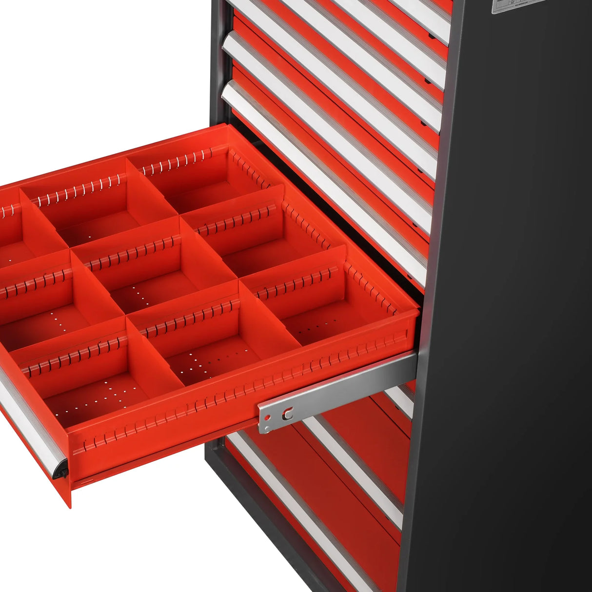 Heavy Duty Modular Drawer Cabinet - 11 Drawer, 59" H x 28.5" W x 28.5" D Tool Storage Organizer, Steel Construction