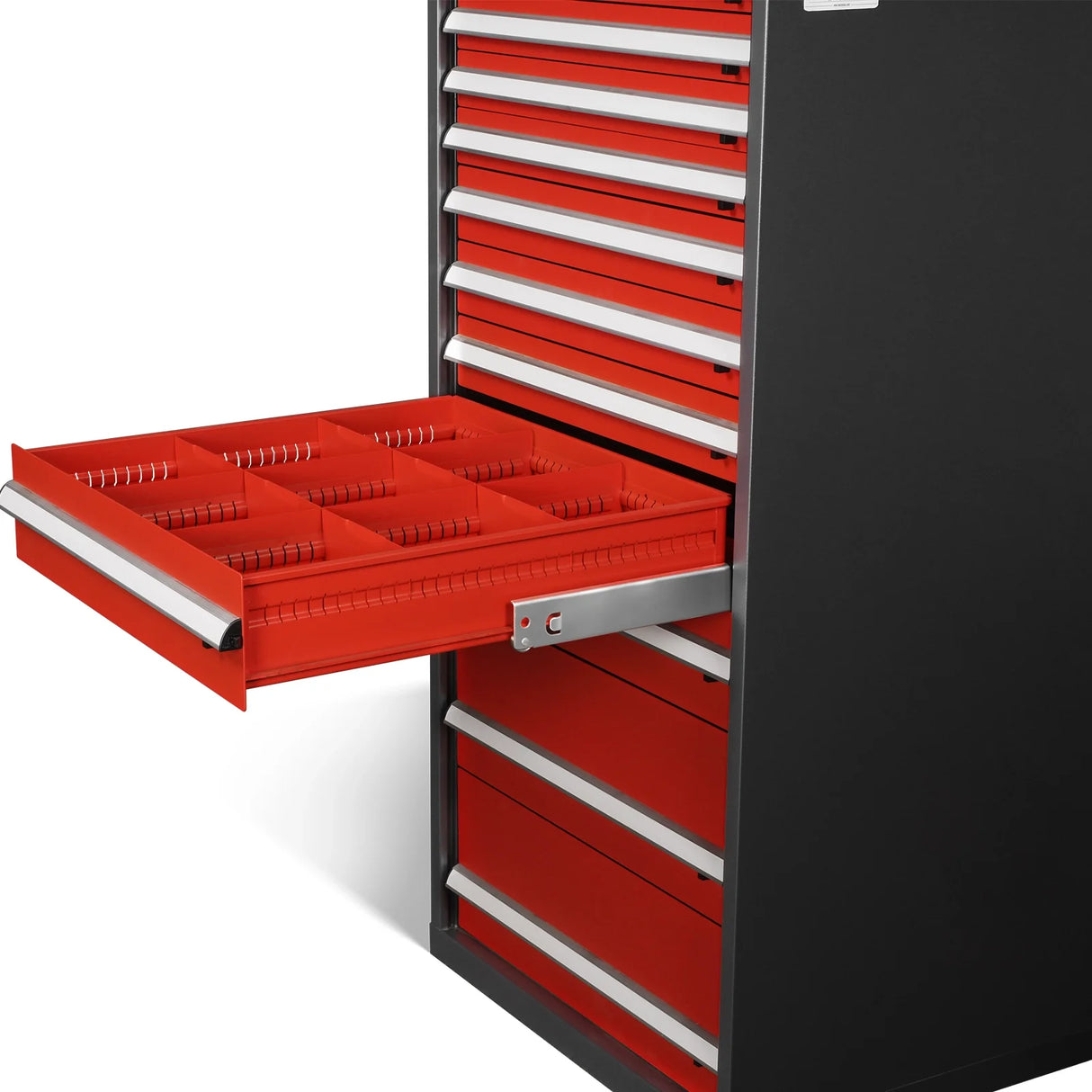 Heavy Duty Modular Drawer Cabinet - 11 Drawer, 59" H x 28.5" W x 28.5" D Tool Storage Organizer, Steel Construction