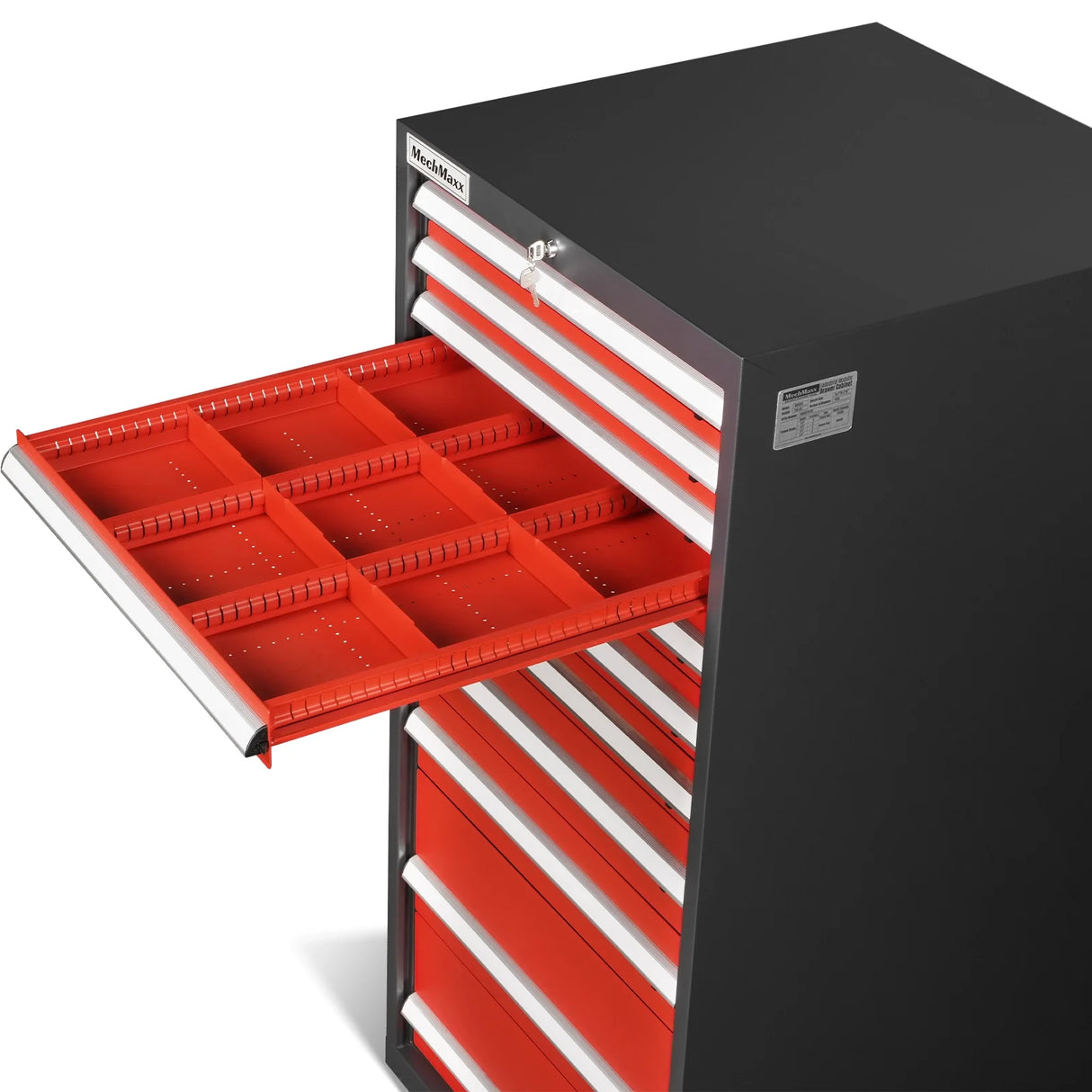 Heavy Duty Modular Drawer Cabinet - 11 Drawer, 59" H x 28.5" W x 28.5" D Tool Storage Organizer, Steel Construction