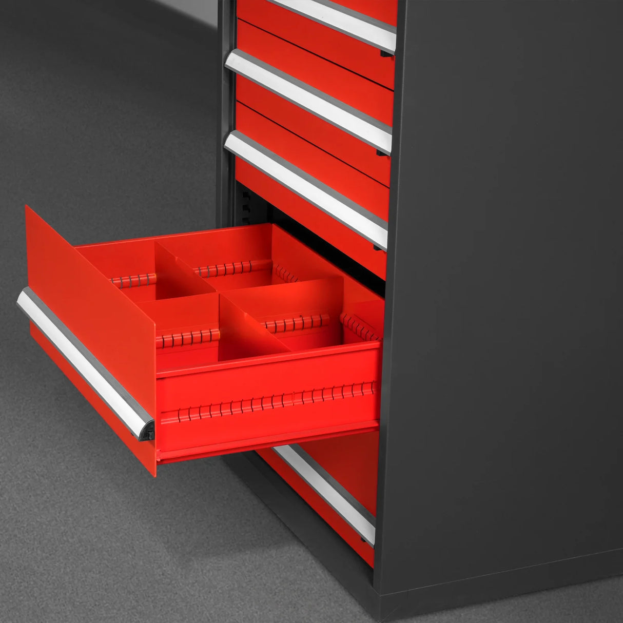 Heavy Duty Modular Drawer Cabinet - Drawer, 59" H x 28.5" W x 22.5" D Tool Storage Organizer, Steel Construction
