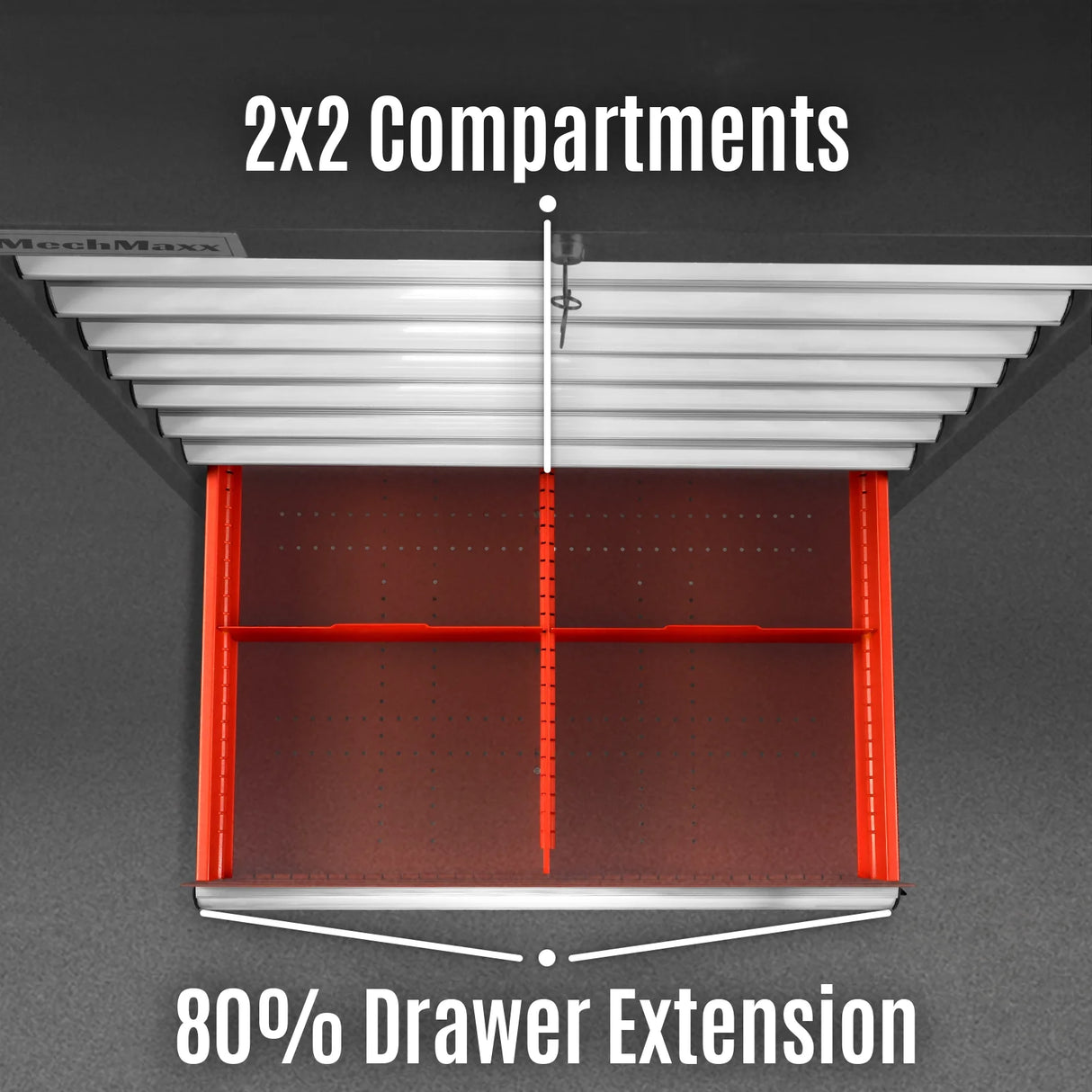 Heavy Duty Modular Drawer Cabinet - Drawer, 59" H x 28.5" W x 22.5" D Tool Storage Organizer, Steel Construction