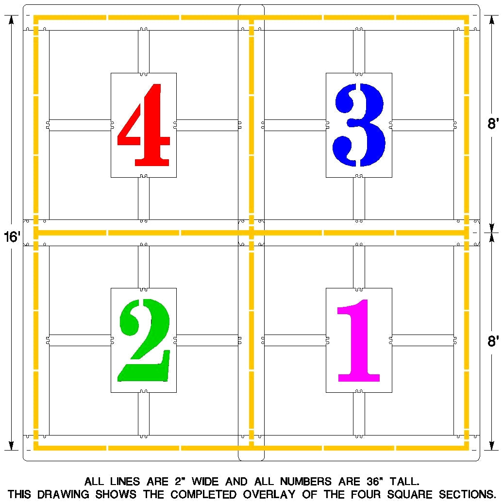 Newstripe Official Four Square Game Stencil