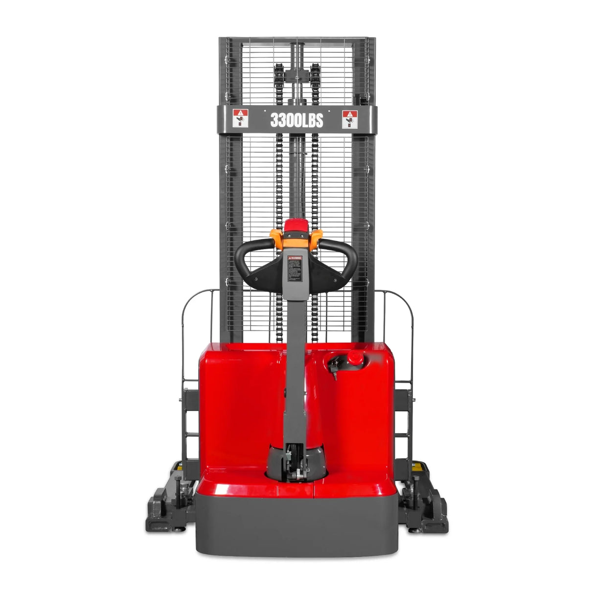 3300lbs Electric Straddle Stacker, 98" Lift, Adjustable Legs & Forks, F33-98SLA
