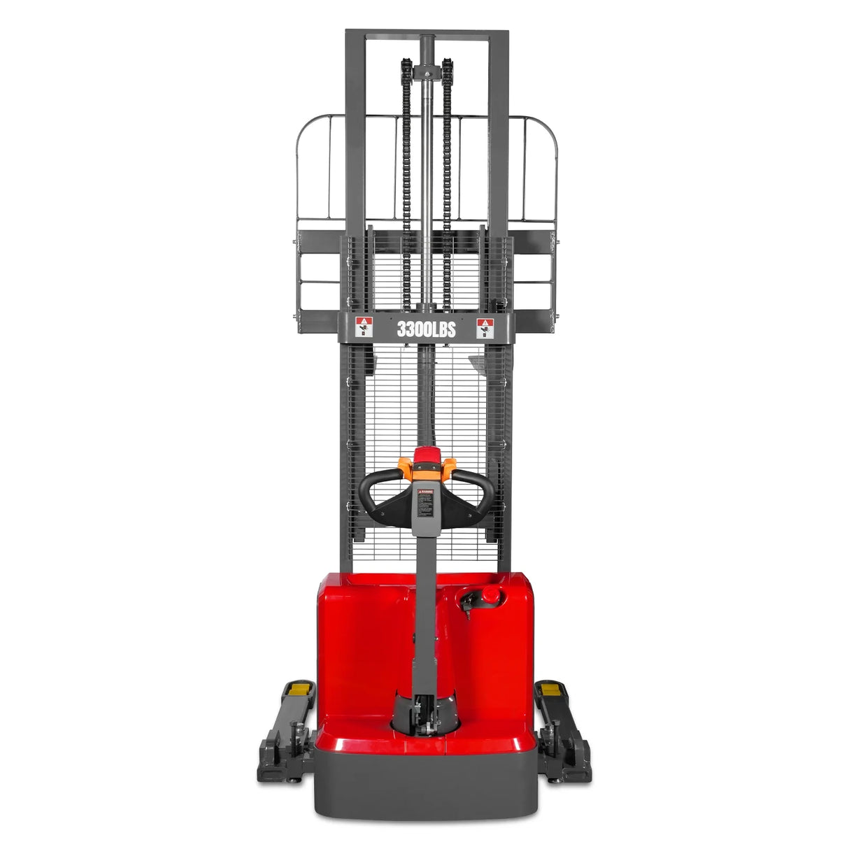 3300lbs Electric Straddle Stacker, 98" Lift, Adjustable Legs & Forks, F33-98SLA