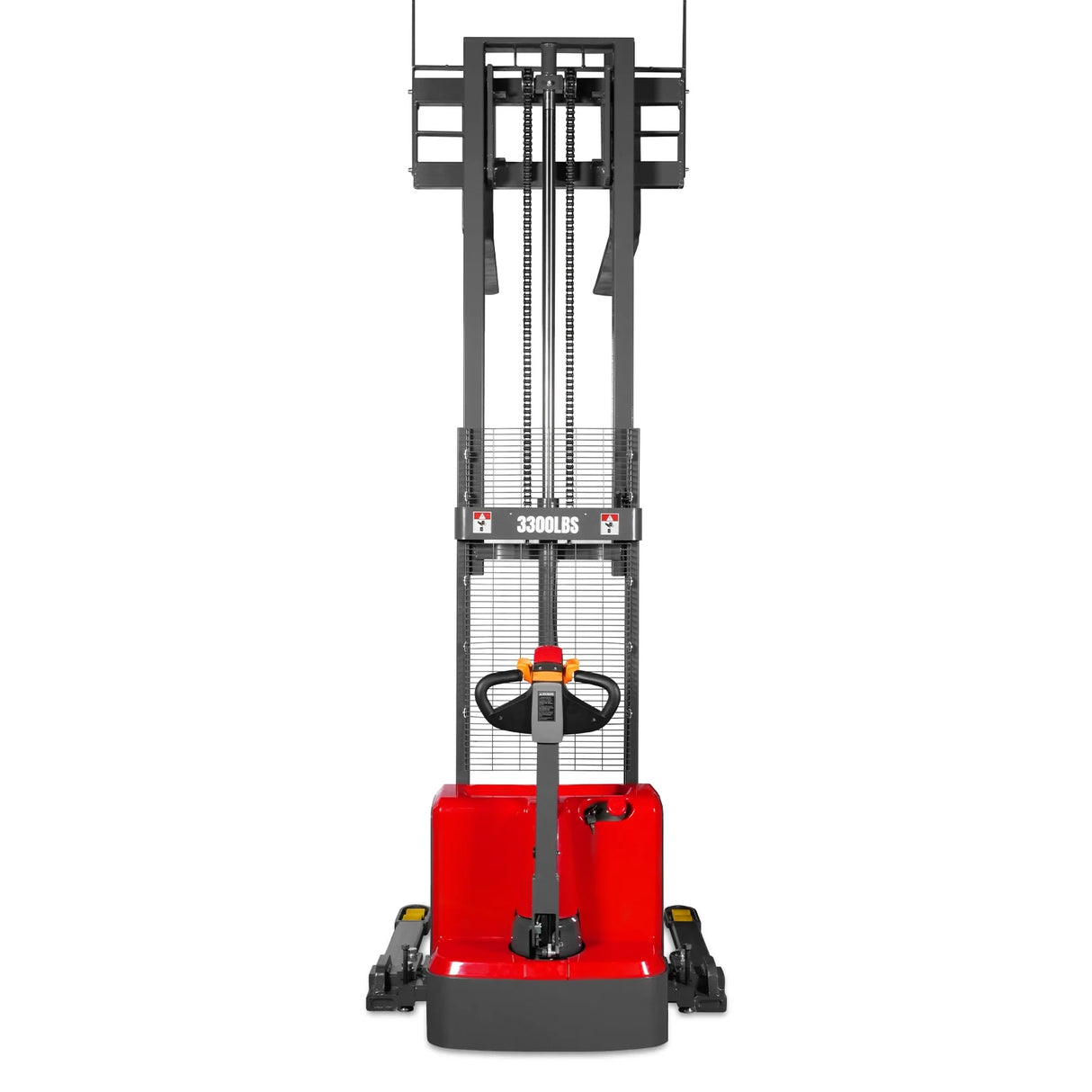 3300lbs Electric Straddle Stacker, 98" Lift, Adjustable Legs & Forks, F33-98SLA