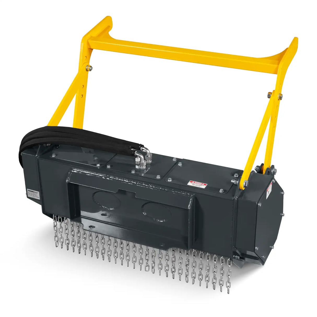 37"Mini Skid Steer Drum Forestry Brush Mulcher Attachment, Hydraulic Flow Range 11 To 16 GPM, MCH37