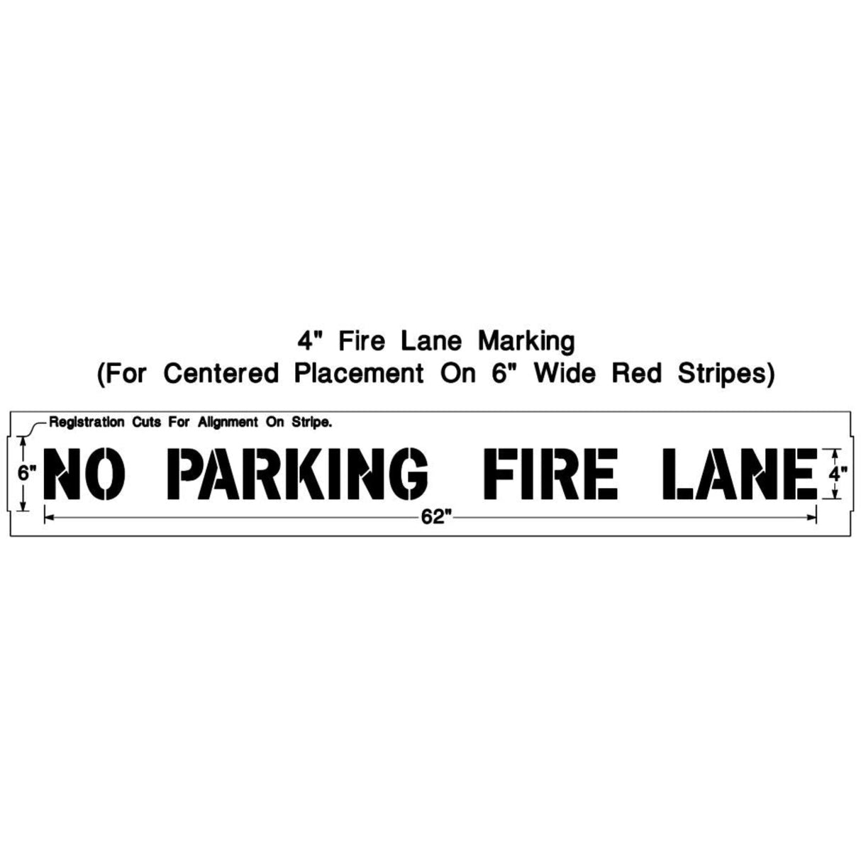 Newstripe Walmart NO PARKING FIRE LANE Combo Stencil