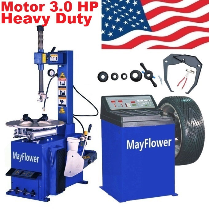 Mayflower New 3.0 HP Tire Changer Wheel Changers Machine Balancer Rim Clamp Combo 560 680