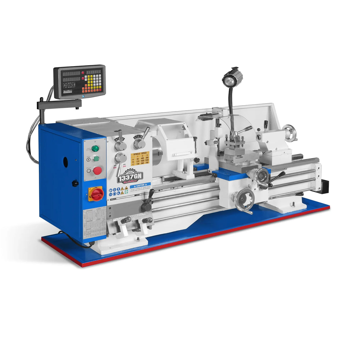 MechMaxx Full Norton Gear Box 13" x 37" Industrial Heavy Duty Bench Metal Lathe 1.5HP/1100W Metal Working Lathe High Precision 64-1500 RPM Variable Speed 1337GN
