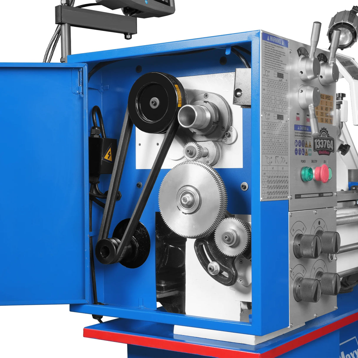 MechMaxx 13" x 37" Industrial Heavy Duty Bench Metal Lathe 1.5HP/1100W Metal Working Lathe High Precision 64-1500 RPM Variable Speed with Four-axis sliding system 1337G4