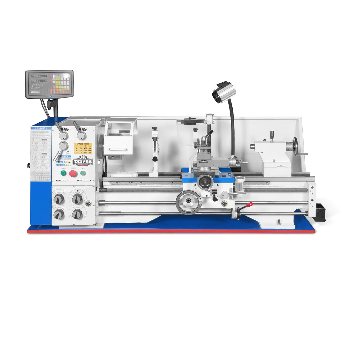 MechMaxx 13" x 37" Industrial Heavy Duty Bench Metal Lathe 1.5HP/1100W Metal Working Lathe High Precision 64-1500 RPM Variable Speed with Four-axis sliding system 1337G4