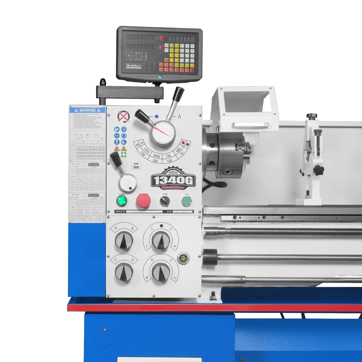 MechMaxx 13" x 40" Industrial Heavy Duty Bench Metal Lathe 2HP/1500W Metal Working Lathe High Precision 70-2000 RPM Variable Speed with Four-axis sliding system 1340G