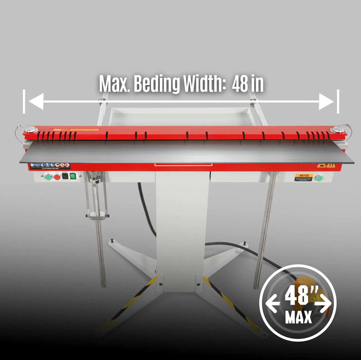 MechMaxx 48'' Industrial Magnetic Pan and BOX Heavy Duty Sheet Metal Brake 20 Gauge Capacity Shear Press Brake, MSMB1250E-R