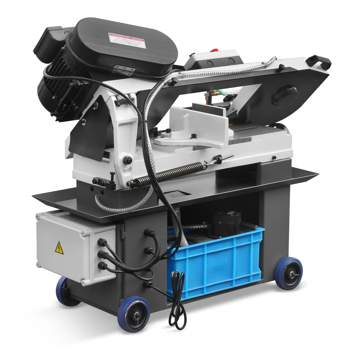 MechMaxx 7" x 12" Metal Band Saw, 1.5 HP 115V/230V Dual Voltage 4-Speed Horizontal Vertical Bandsaw with Hydraulic Downfeed, Coolant System & Adjustable Angle Cutting for Steel, Aluminum, Pipe & Structural Metal BS-712N