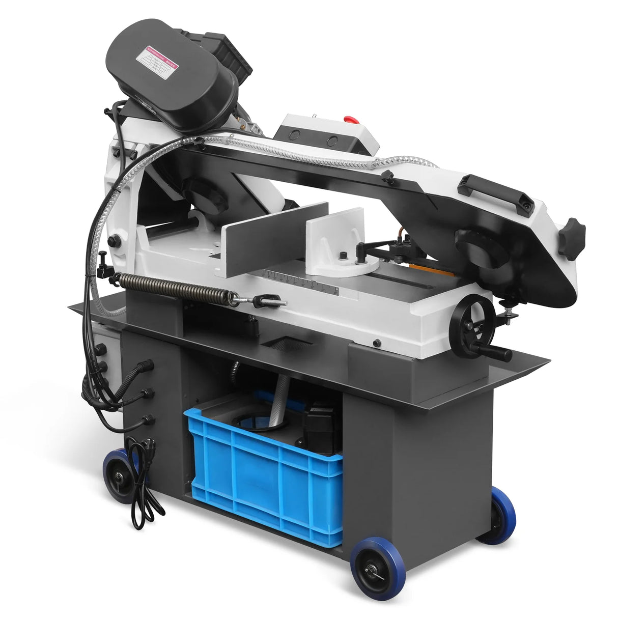 MechMaxx 7" x 12" Metal Band Saw, 1.5 HP 115V/230V Dual Voltage 4-Speed Horizontal Vertical Bandsaw with Hydraulic Downfeed, Coolant System & Adjustable Angle Cutting for Steel, Aluminum, Pipe & Structural Metal BS-712N