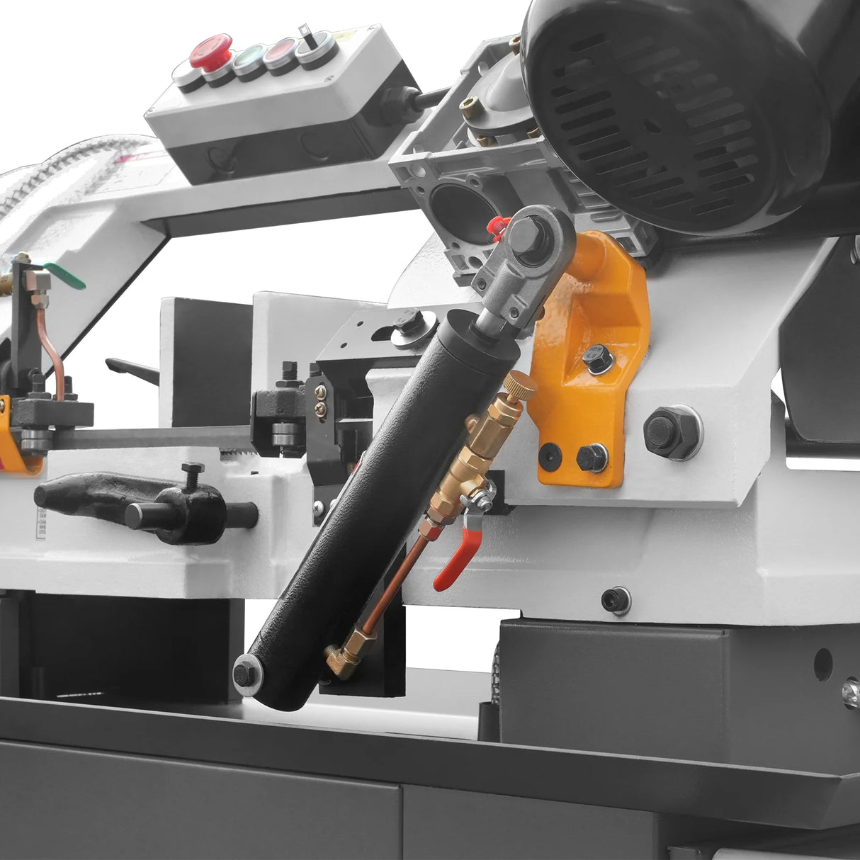 MechMaxx 7" x 12" Metal Band Saw, 1.5 HP 115V/230V Dual Voltage 4-Speed Horizontal Vertical Bandsaw with Hydraulic Downfeed, Coolant System & Adjustable Angle Cutting for Steel, Aluminum, Pipe & Structural Metal BS-712N
