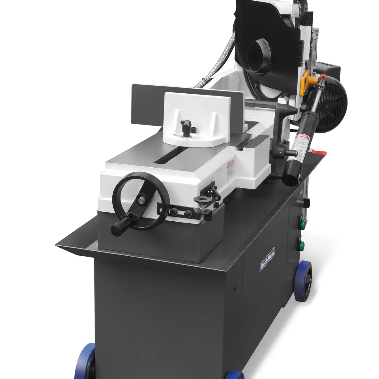 MechMaxx 7" x 12" Metal Band Saw, 1.5 HP 115V/230V Dual Voltage 4-Speed Horizontal Vertical Bandsaw with Hydraulic Downfeed, Coolant System & Adjustable Angle Cutting for Steel, Aluminum, Pipe & Structural Metal BS-712N