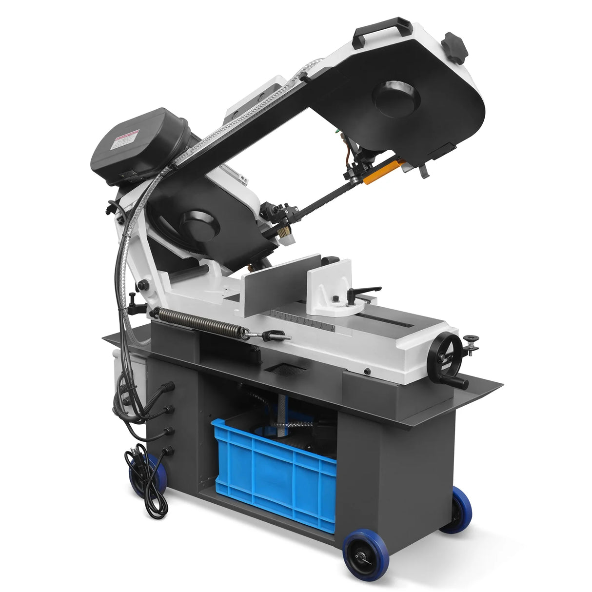 MechMaxx 7" x 12" Metal Band Saw, 1.5 HP 115V/230V Dual Voltage 4-Speed Horizontal Vertical Bandsaw with Hydraulic Downfeed, Coolant System & Adjustable Angle Cutting for Steel, Aluminum, Pipe & Structural Metal BS-712N