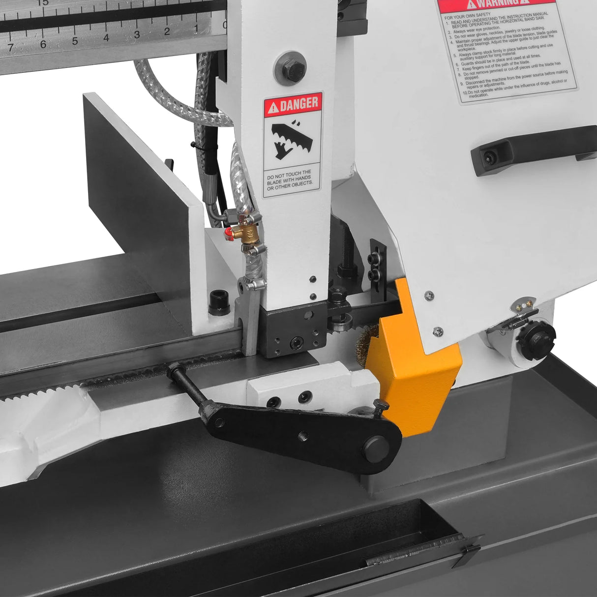 MechMaxx Metal Cutting Band Saw, 10" Round / 18"x5" Rectangular Capacity, 2HP 1.5kW Motor, 4-Speed (35-114 MPM), Horizontal Bandsaw with 0-45° Swivel, Hydraulic Downfeed, 230V 1PH 60Hz, Industrial Grade for Steel, Aluminum & Alloys BS-1018B